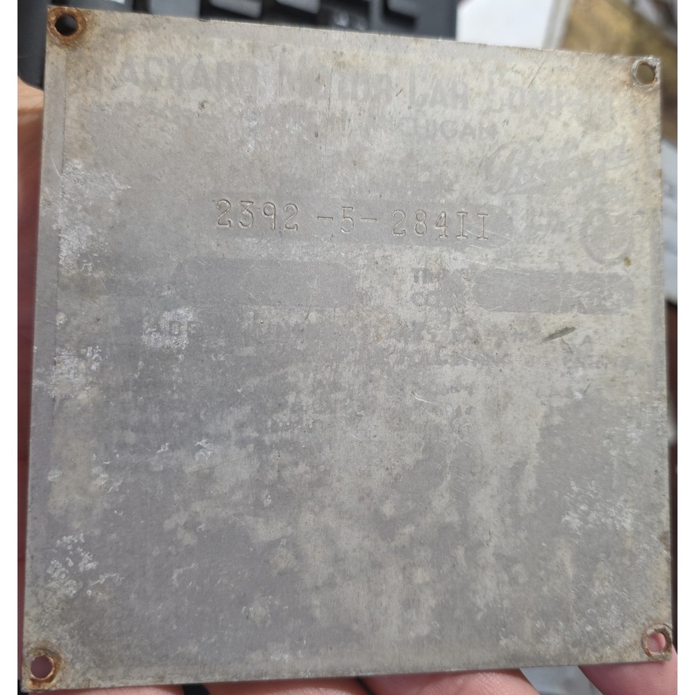 Vintage Packard Metal Plate Part Square Cover Panel with Mounting Holes